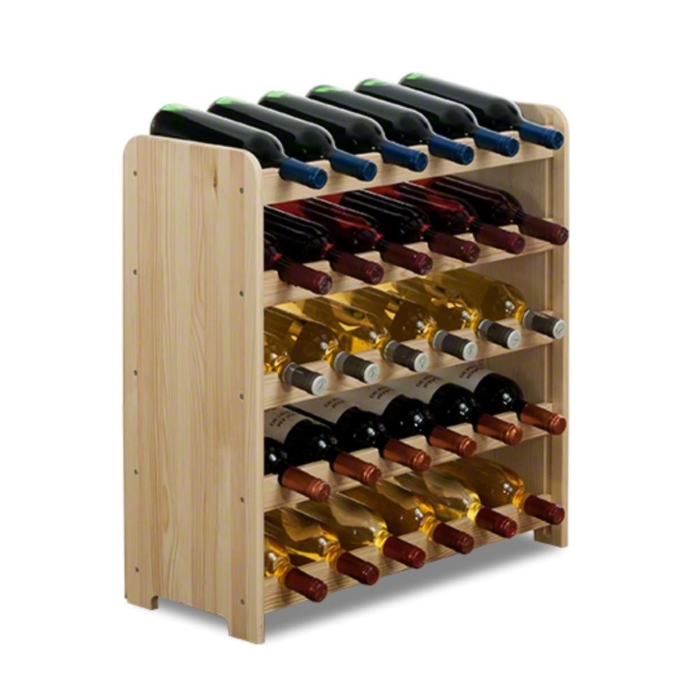 PROREGAL Wijnrek Pinot Vine C HxBxD 61,6 x 63,2 x 26,5 cm 30 Flessen Massief grenenhout Natuurlijk Onbehandeld