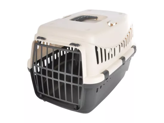 Panier de transport pour animaux en plastique - Blanc/Gris - L 46 x l 31 x H 32 cm