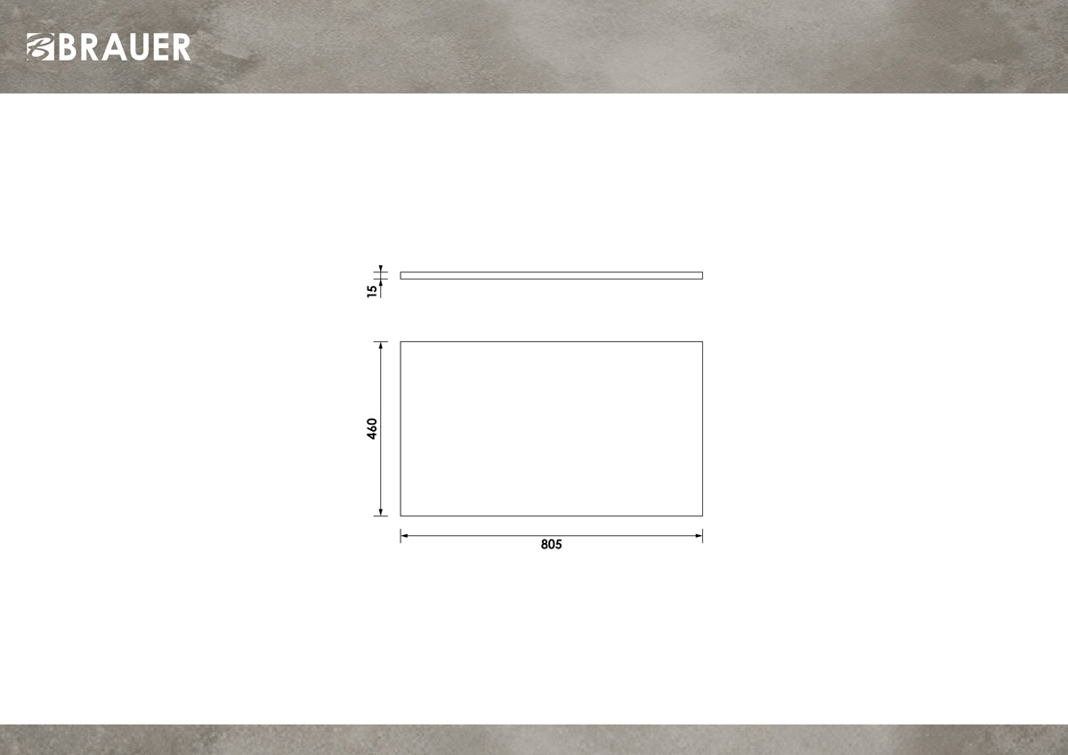 Brauer Tide toppanneel 80cm fine stone wit mat