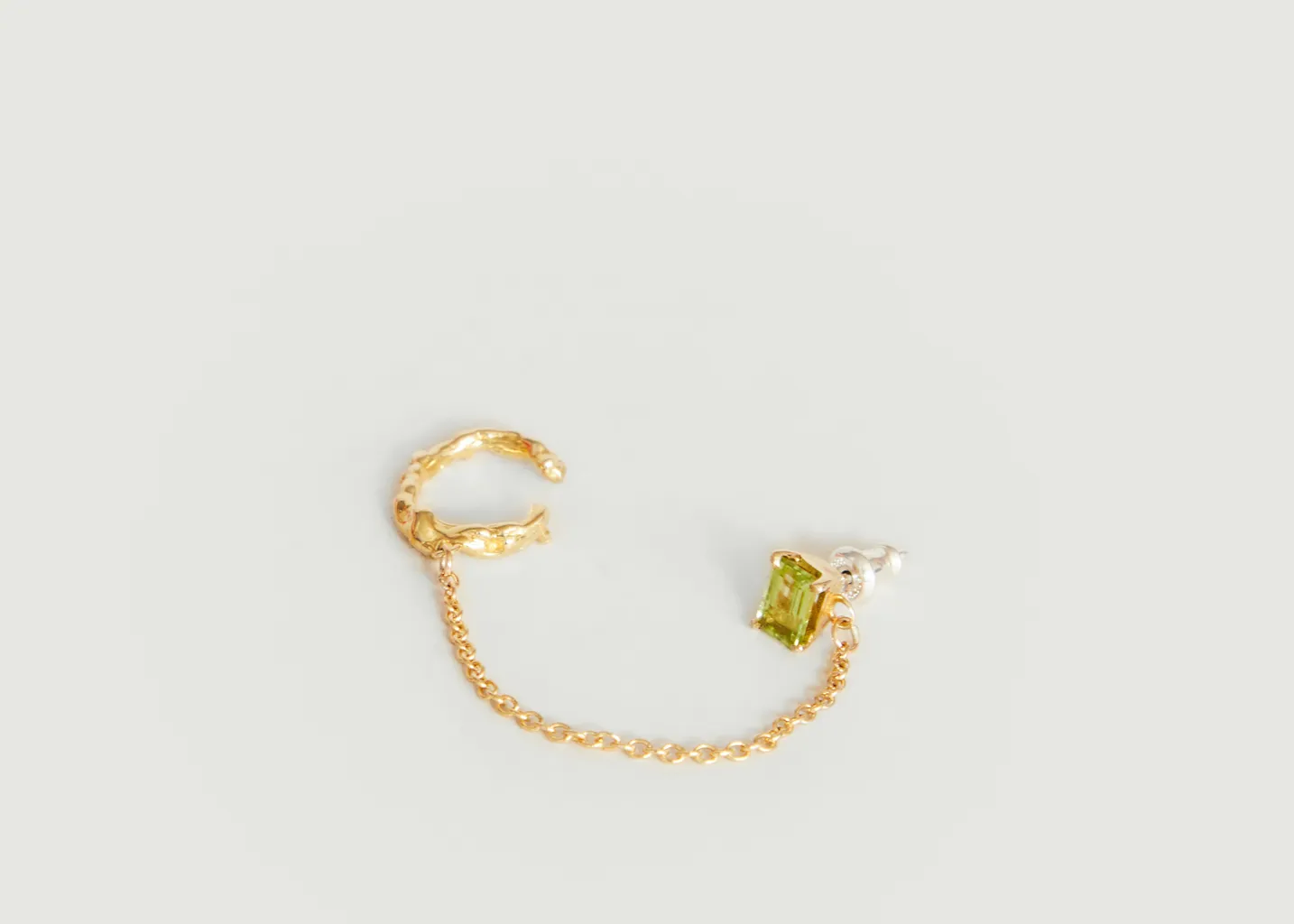 Boucle d'oreille puce et earcuff unitaire Roca Gem Peridot FARIS