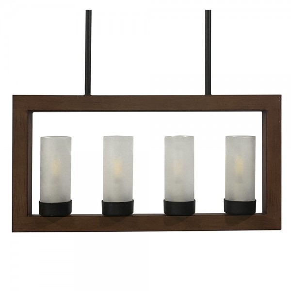 Suspension marron aluminium verre (52 x 6 x 26 cm)