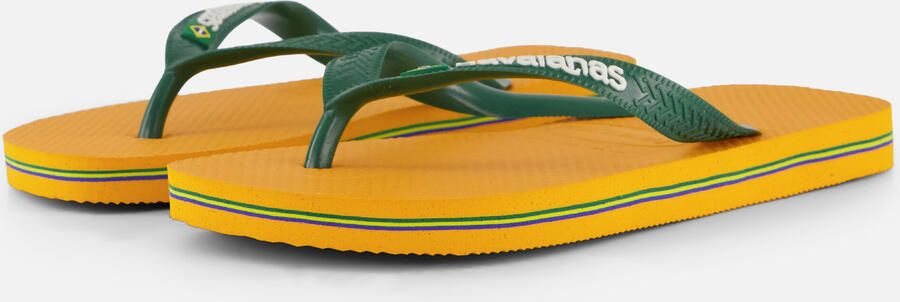 Havaianas Brasil Logo teenslippers geel groen Rubber 33 34