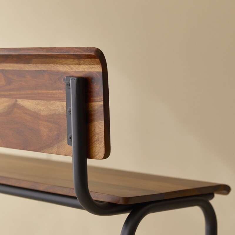 Banc haut Talia en palissandre massif, largeur 120 cm