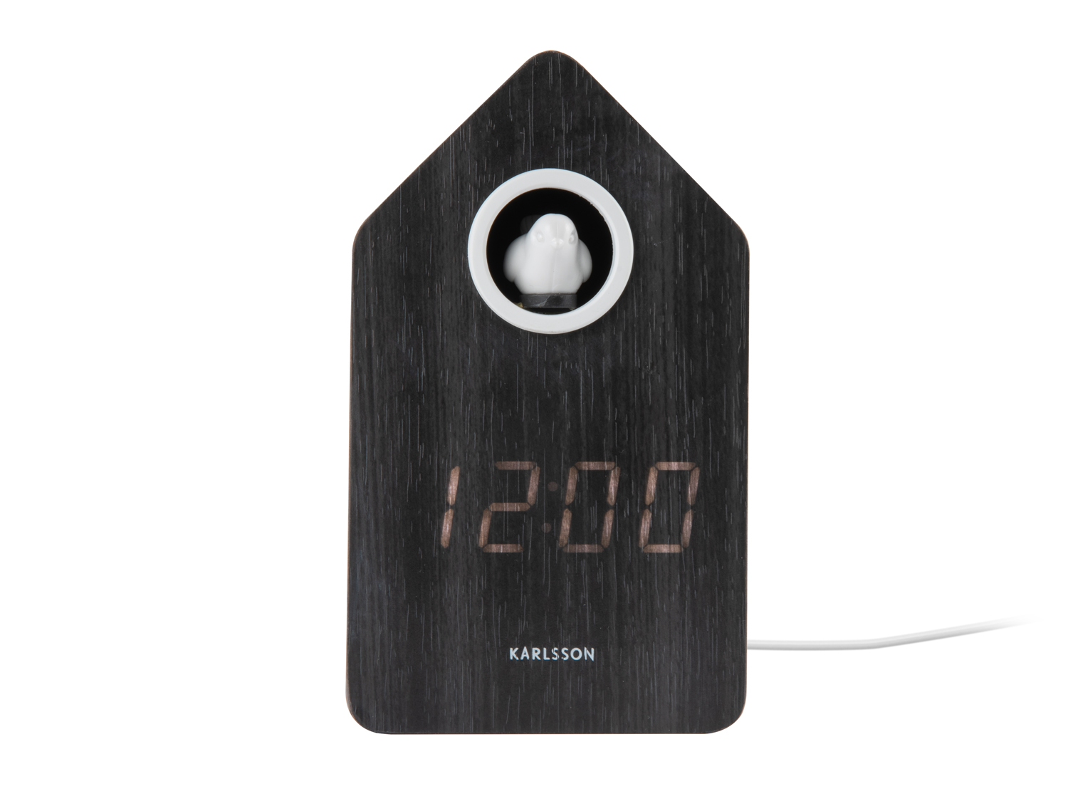 Wekker Cuckoo LED - Zwart hout