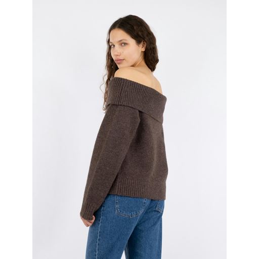 Neo Noir Jane Knit Striktrøje, Brown Melange, 40