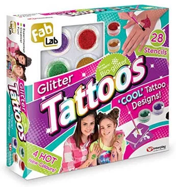 FAB-LAB GLITTER TATTOOS - COFFRET TATOUAGES PAILLETTES