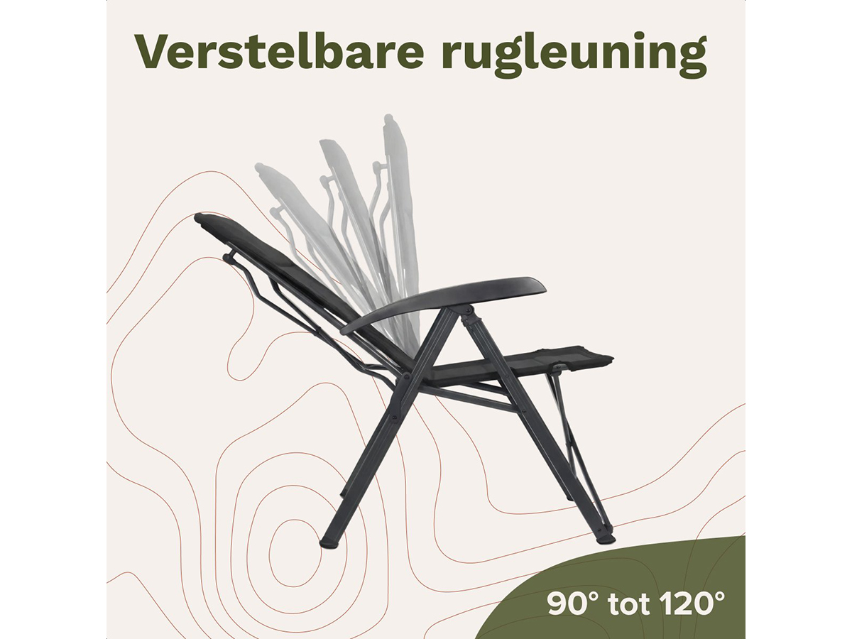 TRVLMORE Luxe Soft Black vouwstoel - Set van 2