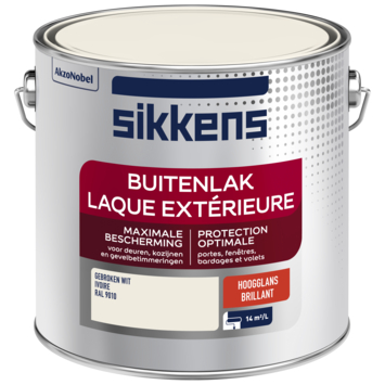 Sikkens buitenlak hoogglans RAL 9010 gebroken wit 2,5 liter