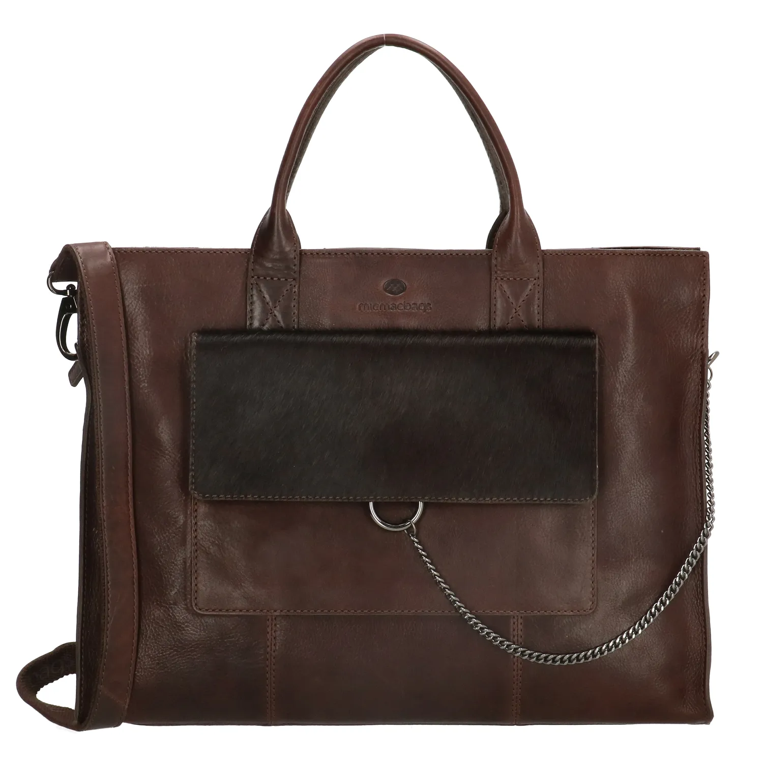 Micmacbags Mendoza Laptoptas 15,6 inch (38 cm) Donkerbruin