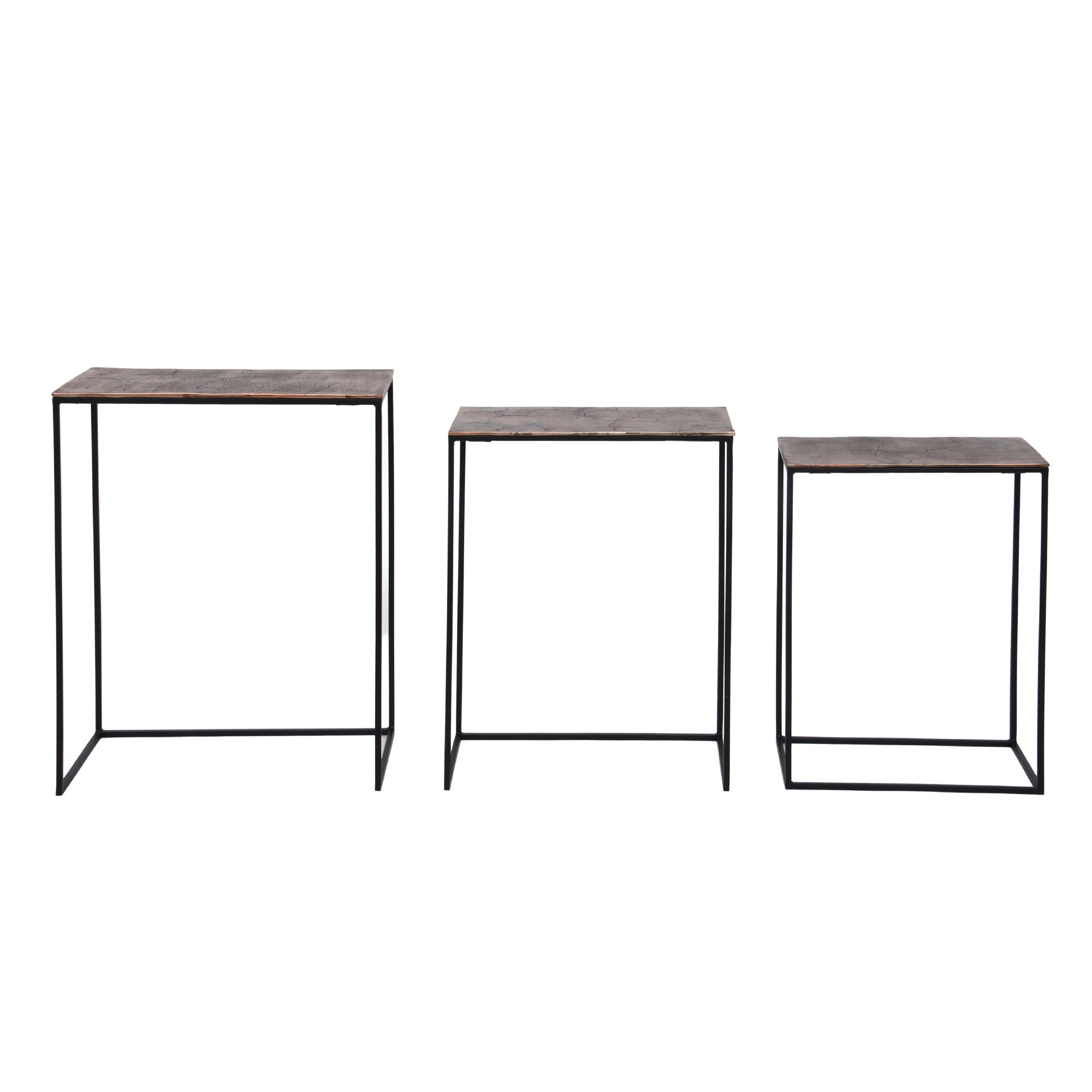 3er-Set Tisch 'Houssen', kupfer, schwarz von fischer's lagerhaus