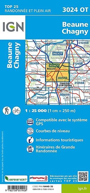 IGN - TOP25 3024OT BEAUNE CHAGNY 1 25 000