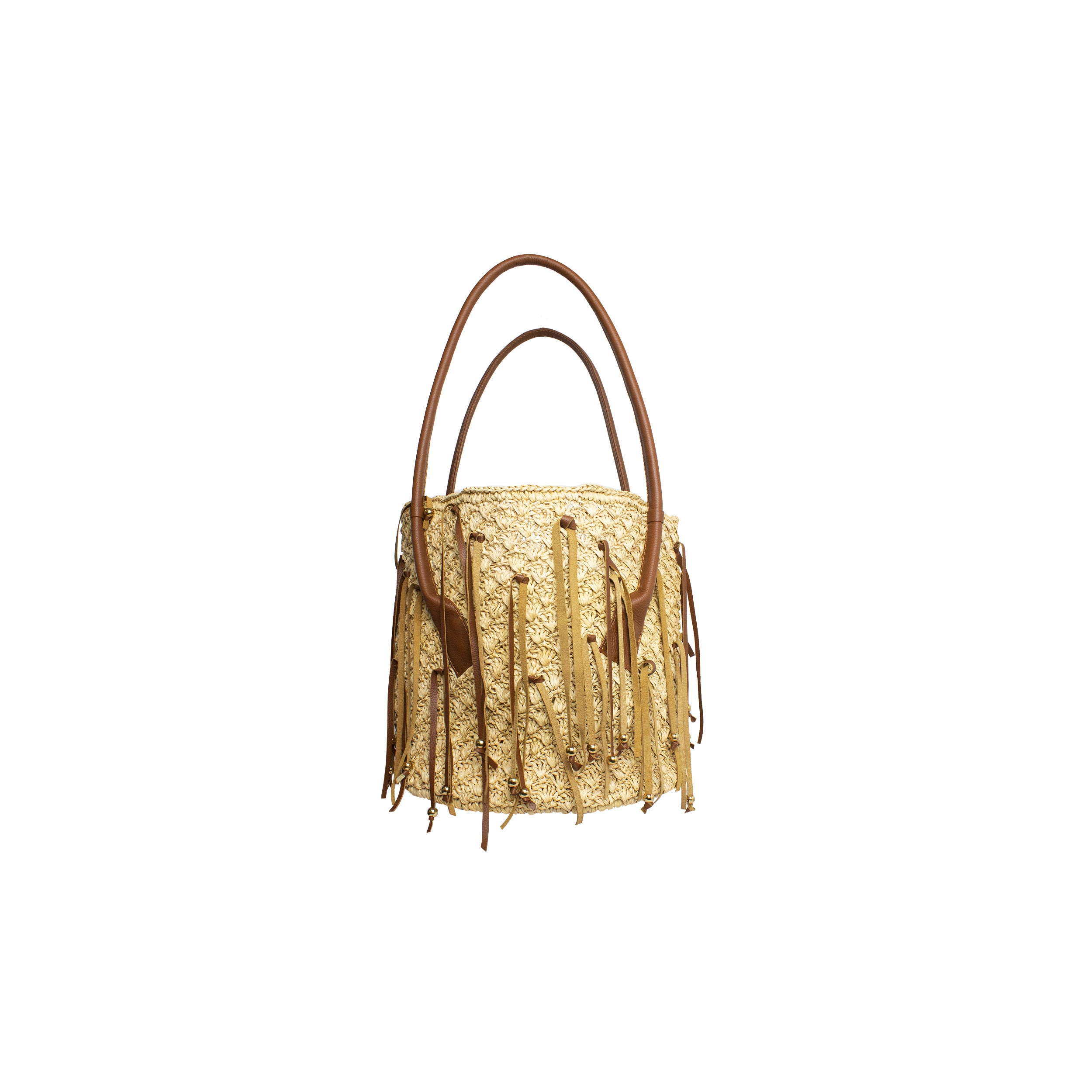 Sac fourre-tout souple à franges en cuir