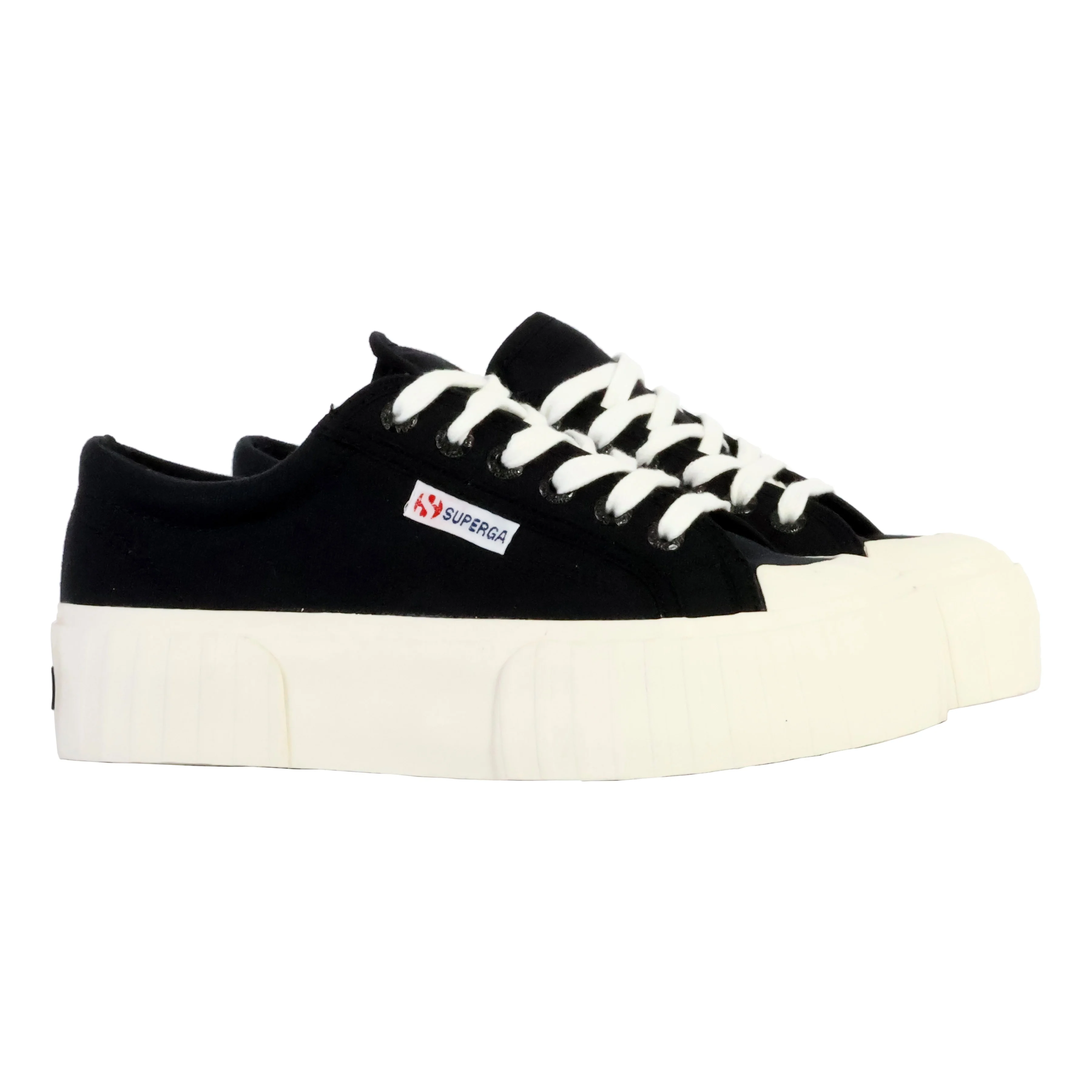 Basket à lacets superga 2631 stripe platform | Noir