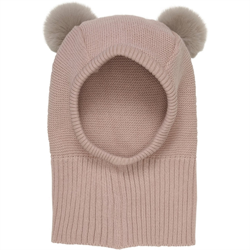 Køb Huttelihut Elefanthue Strik m. Pompoms Mahogany Rose