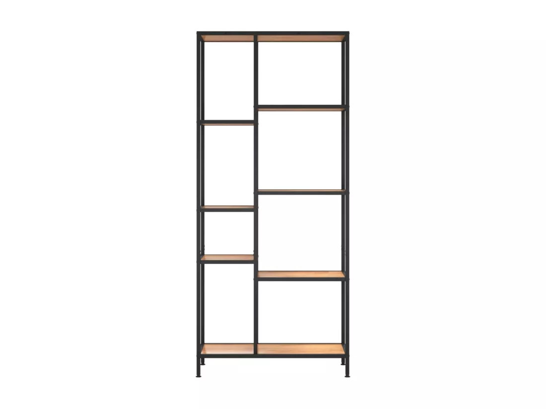 Étagère à livres 80x30x180 cm Acier et bois d'ingénierie