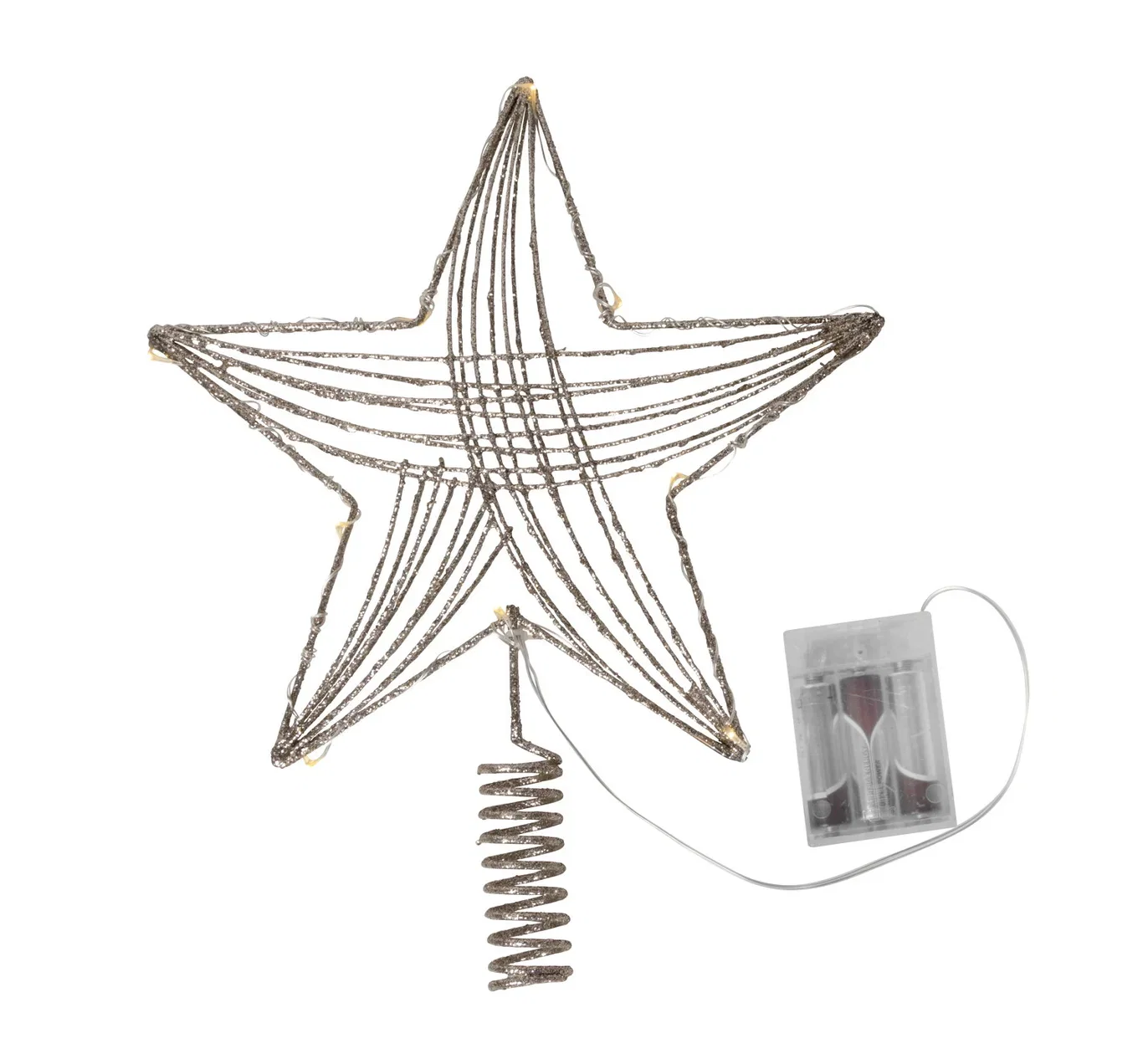 Toppstjerne til juletre, med lys Ø24 cm
