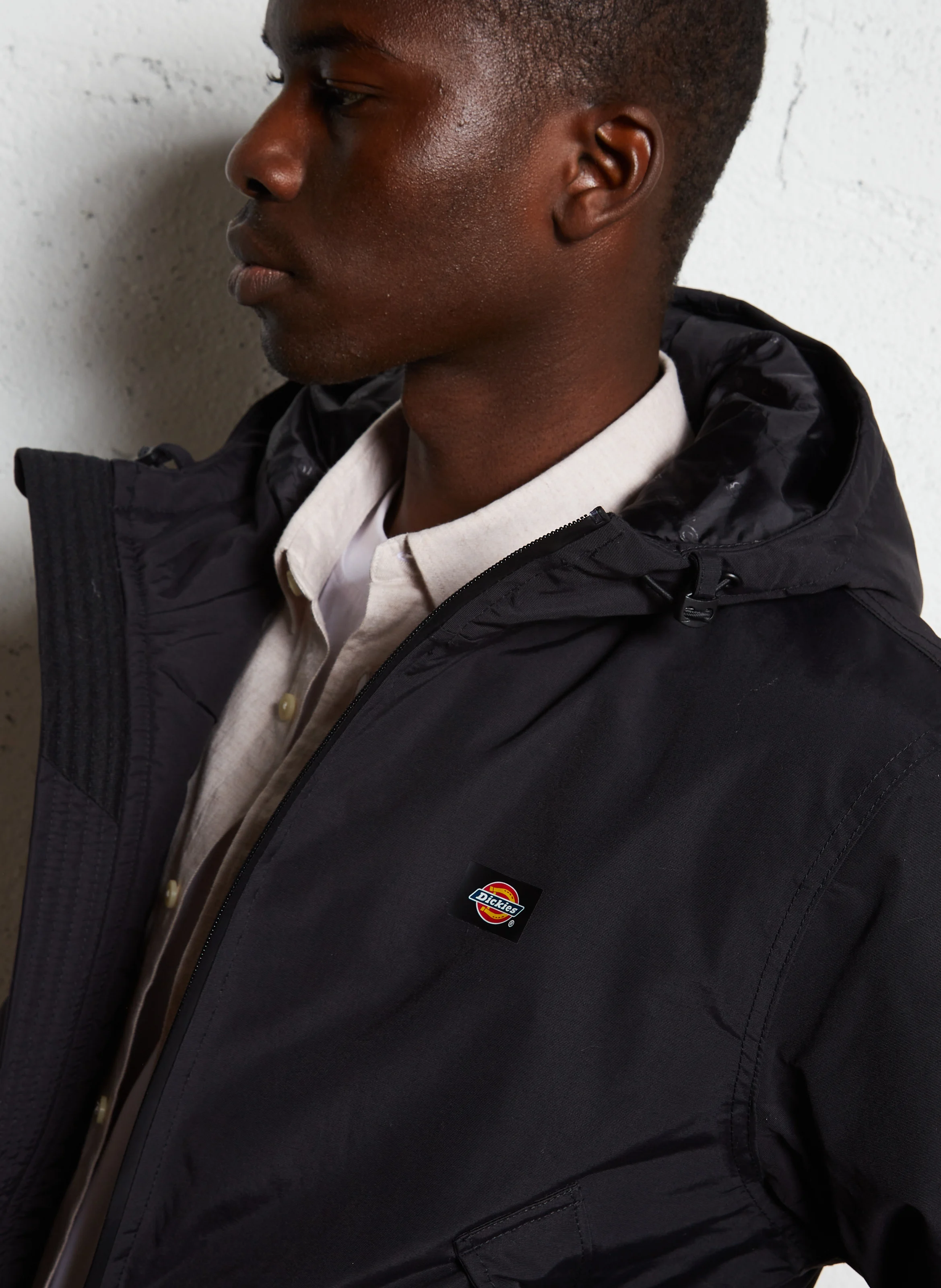 NEW SARPY - Parka droite col montant à capuche | Noir
