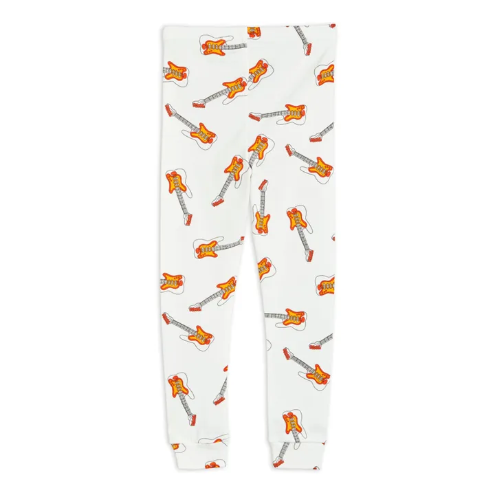 Mini Rodini Legging Coton Bio Guitare | Blanc