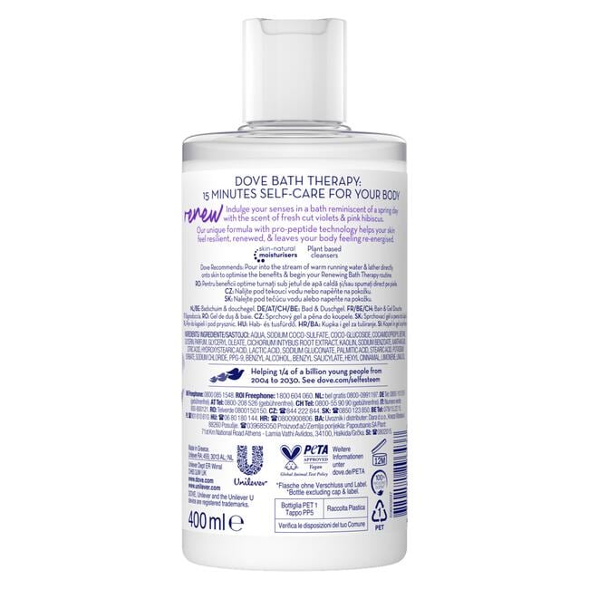 Dove Bath Therapy Renew Badschuim & Douchegel 400 ml