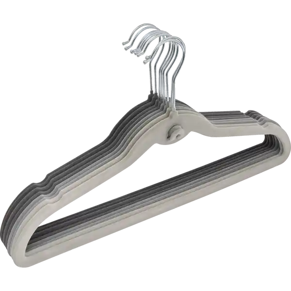 Beflockte Kleiderbügel 8er-Set, grau
