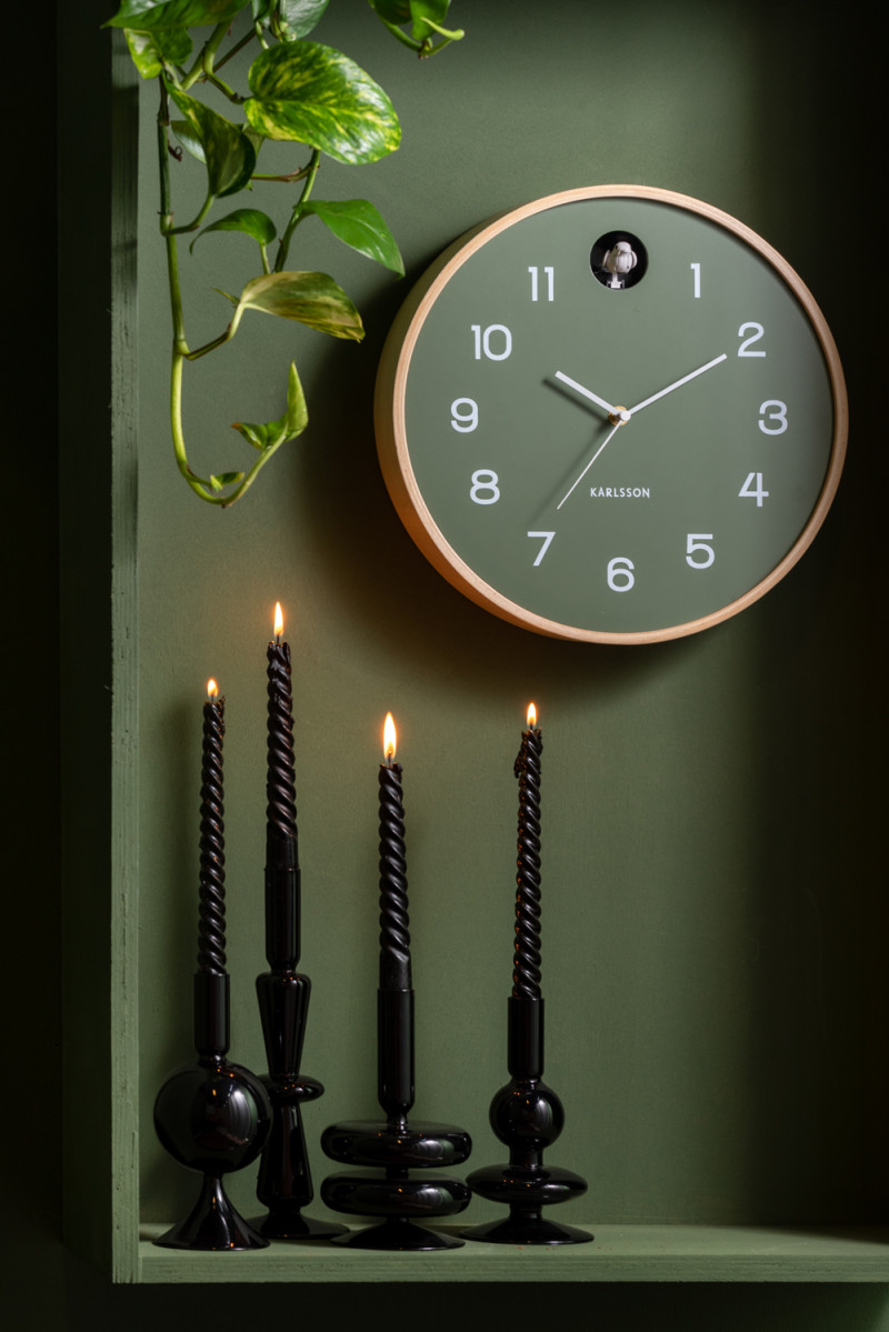 Wall Clock Natural Cuckoo KA5886BK Black