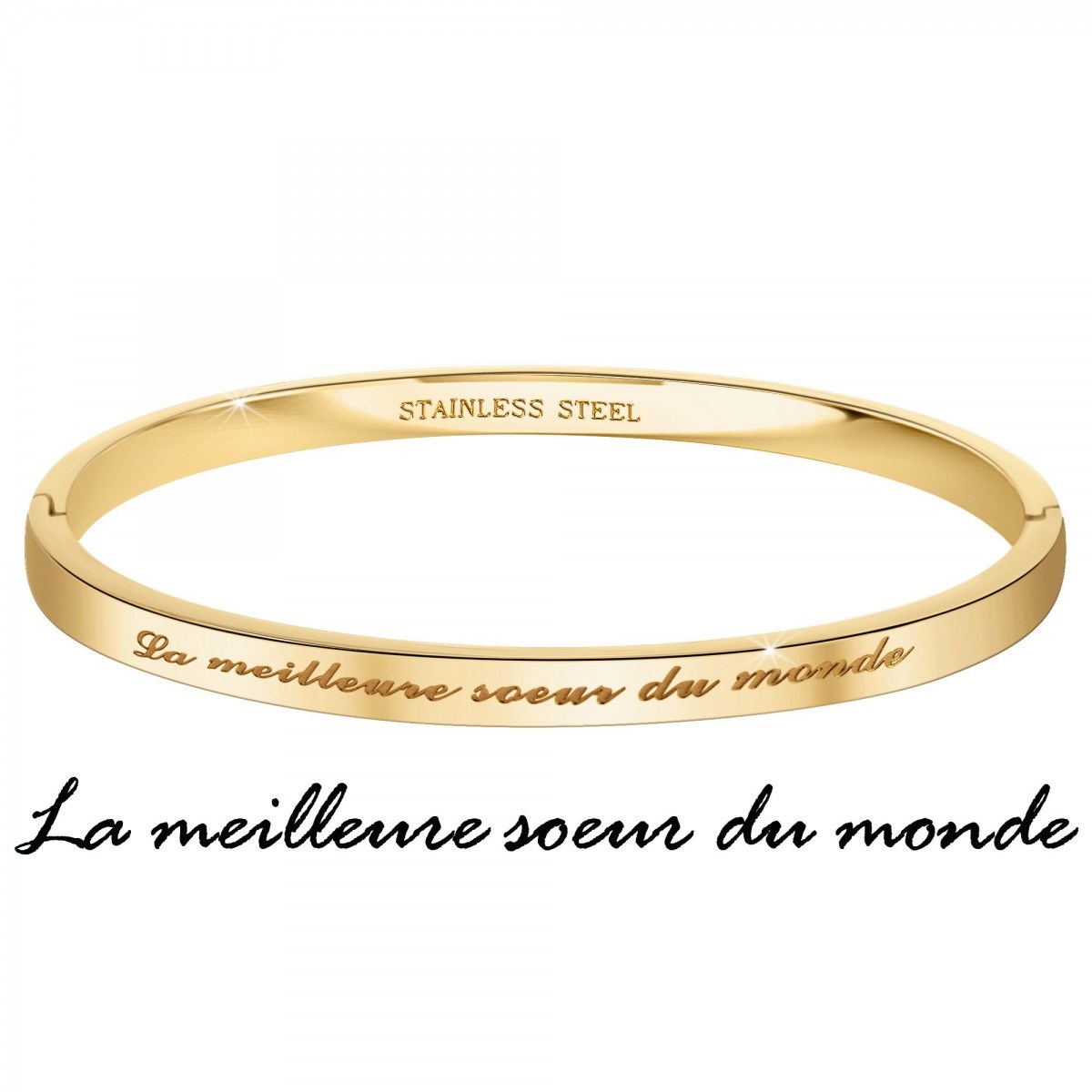 La meilleure soeur du monde - Bracelet SC Crystal en Acier Finement doré