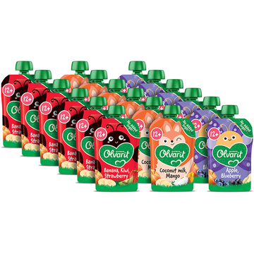 Olvarit Variatiemenu 3 Smaken Knijpfruit 12+ Maanden 18 x 100 g