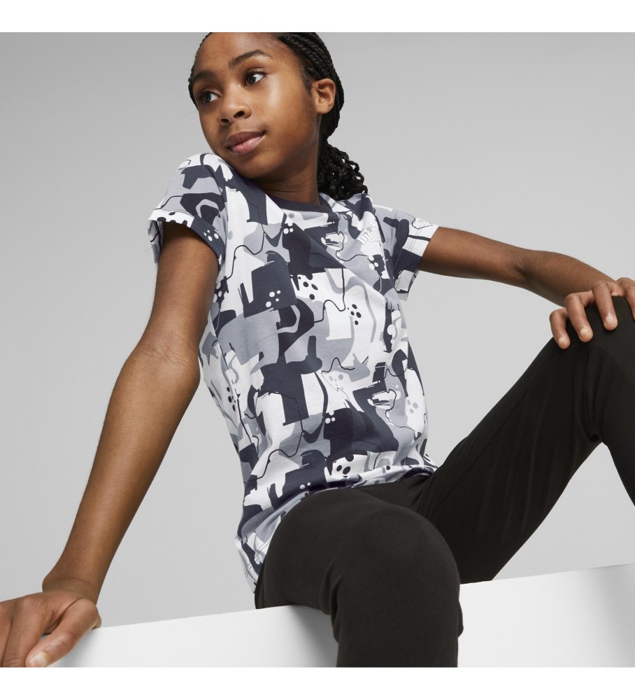 Camiseta Puma Ess+ Street Art Aop G preta e branca