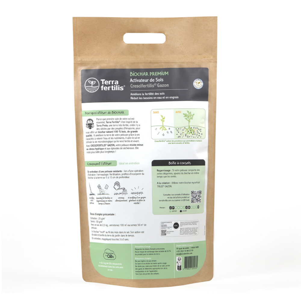 Fertilisant gazon à base de biochar - 2,5 kg