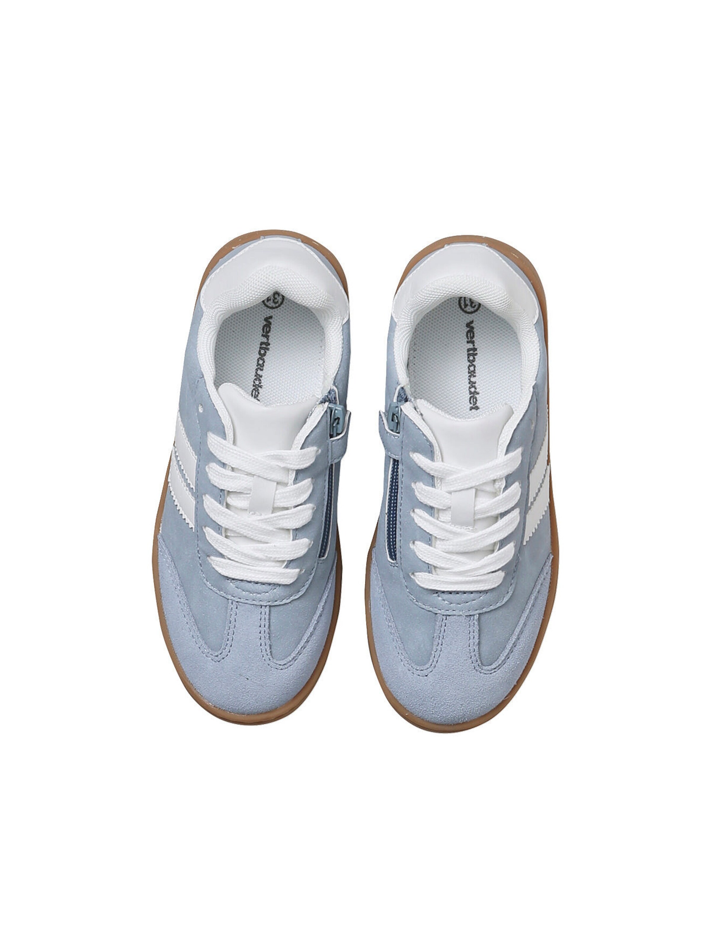 Vertbaudet Kinder Schnür-Sneakers mit Reißverschluss himmelblau