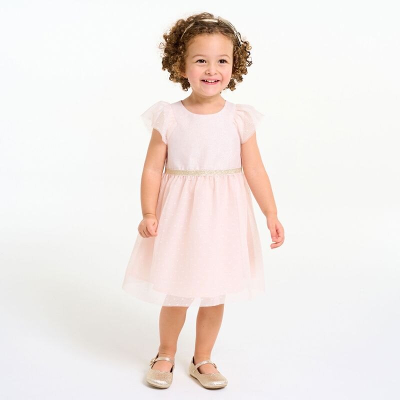 Robe de fête brillante rose bébé fille Rose