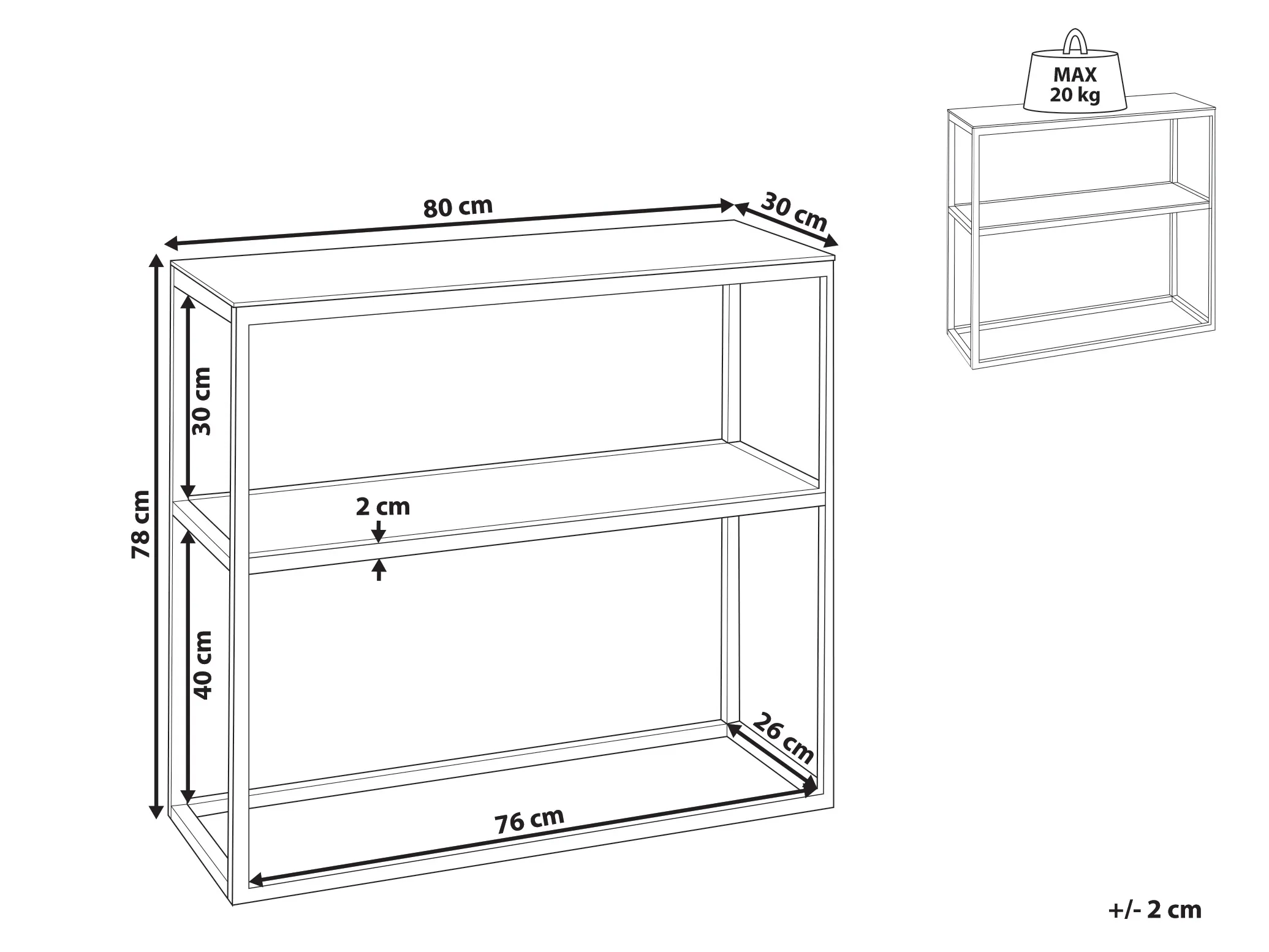Sidetable AZUSA Veiligheidsglas Wit marmer
