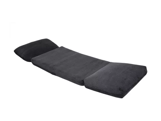 Chauffeuse 1 place convertible en tissu velours côtelé gris foncé SPENCER