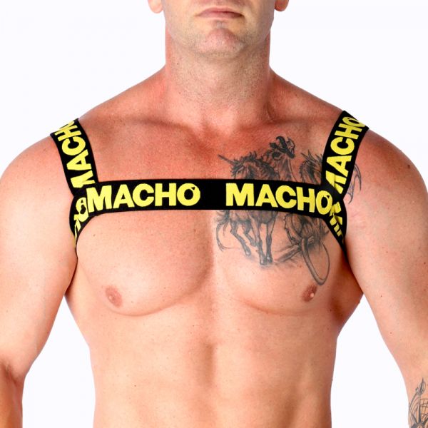 Macho Arnês Duplo Amarelo 145x50x155