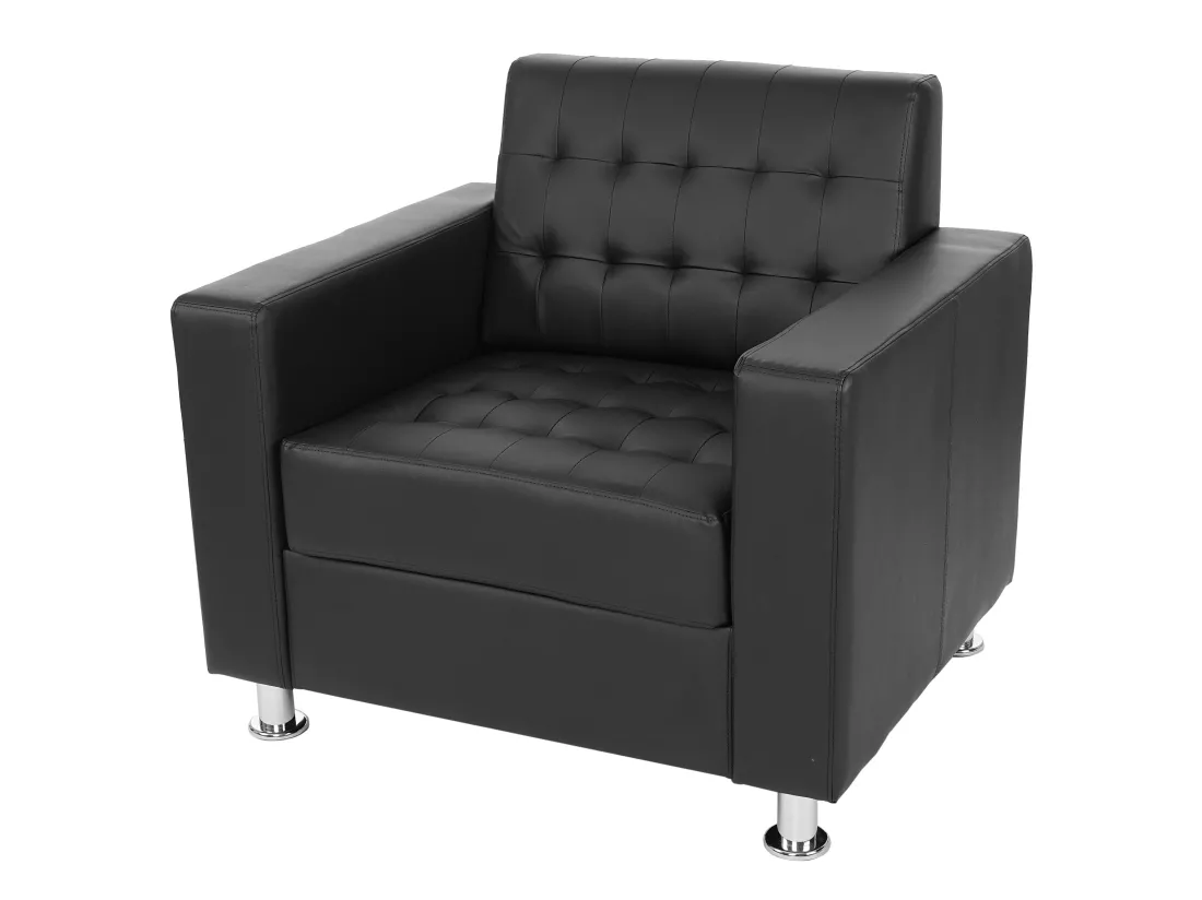 Fauteuil Pori, similicuir, noir