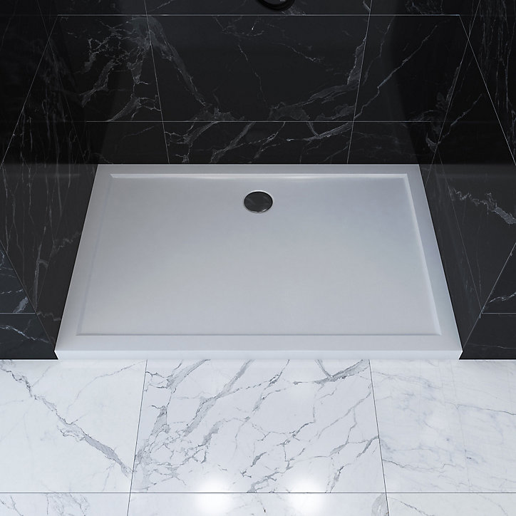 Receveur de douche extra-plat 90 x 120 cm, blanc, Galedo Pure 2