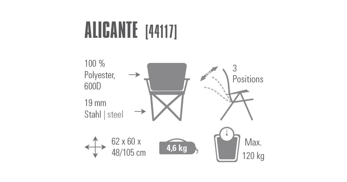 High PeakAlicante campingstoel  (Grijs)