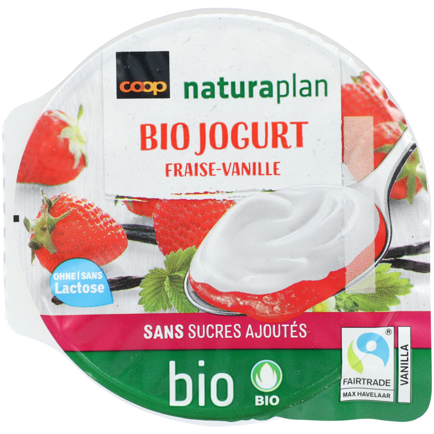 Naturaplan bio Fairtrade Joghurt Erdbeere & Vanille ohne Zucker 2x150g -