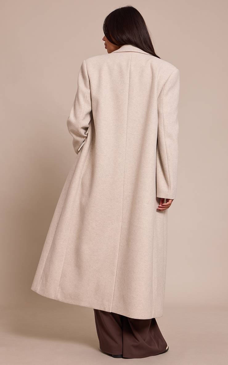 Gris Clair Manteau Structuré Oversized À Double Boutonnage
