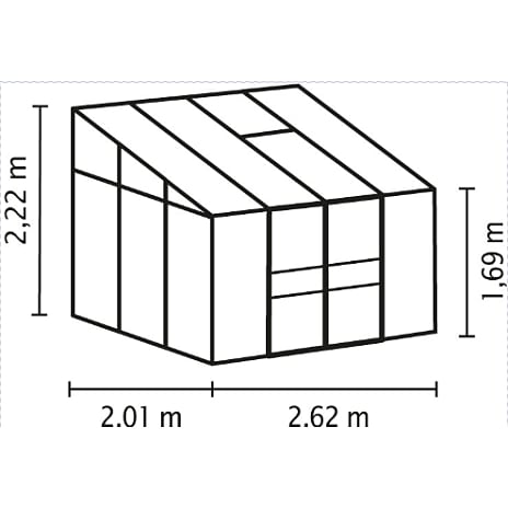 Ida 5200 drivhus, hærdet glas - sort