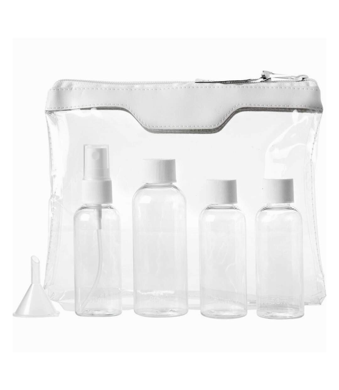 Bullet Set de bouteilles de voyage approuvé par la compagnie aérienne Munich (Transparent/White) (20 x 16 x 3.4cm) - UTPF1210