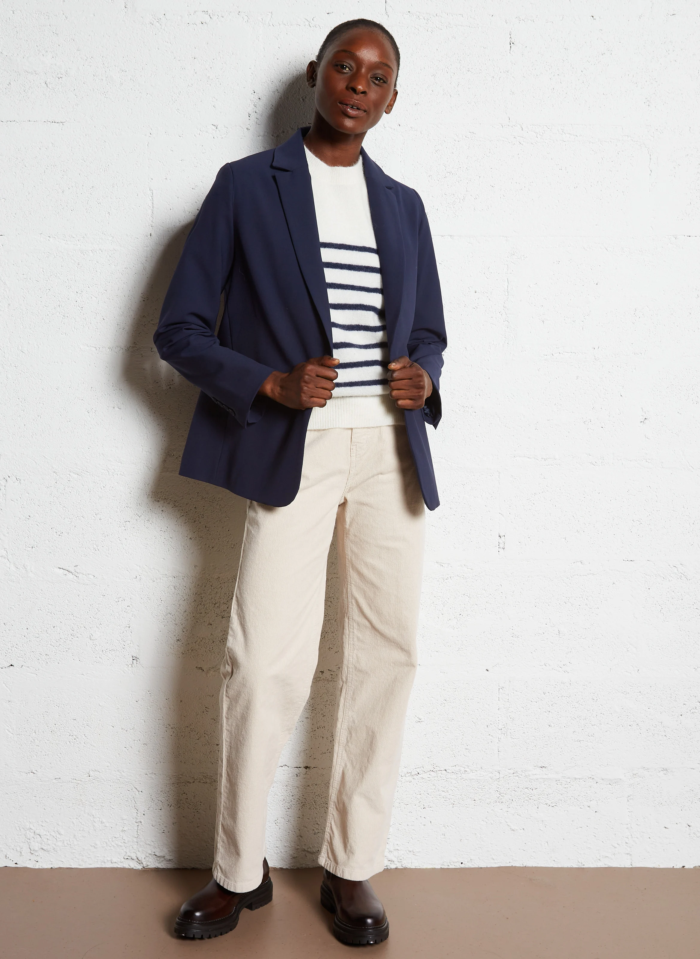 VEDELINE - Veste de tailleur droite | Bleu