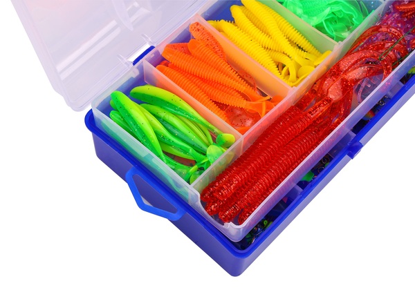 Coffret multi-leurres Fish4All durs, souples et métalliques avec pince (328pcs)