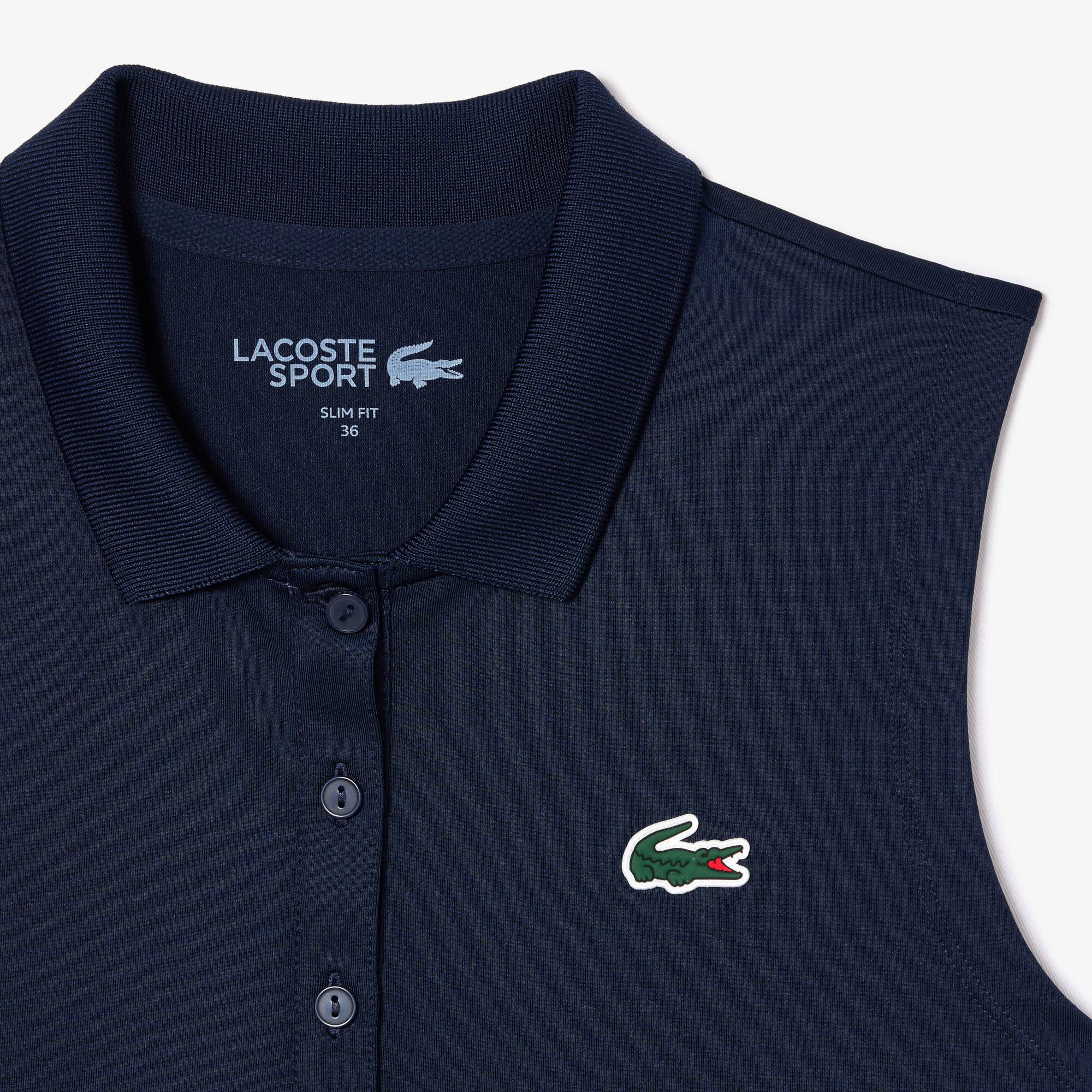 Polo Golf Ultra-Dry slim fit anti-UV stretch Manches Courtes - Bleu - Lacoste - Femme