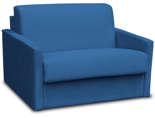 CITY - Fauteuil convertible Aosta microfibre bleu couchage 75x195 cm