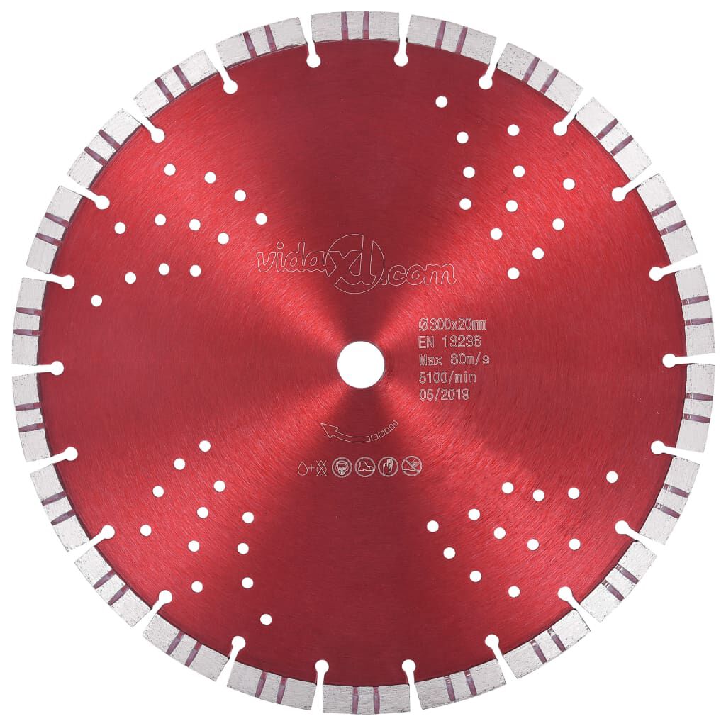 vidaXL Turbo diamantzaagblad met gaten, staal, 300 mm