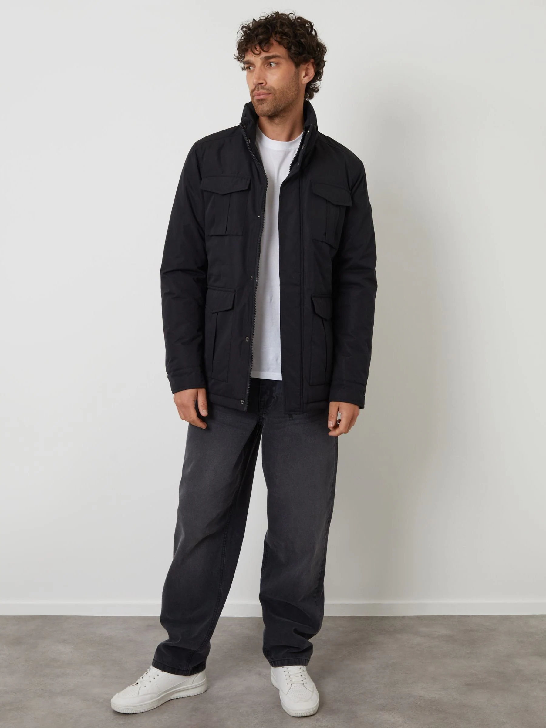 Threadbare Utility jas met opstaande kraag