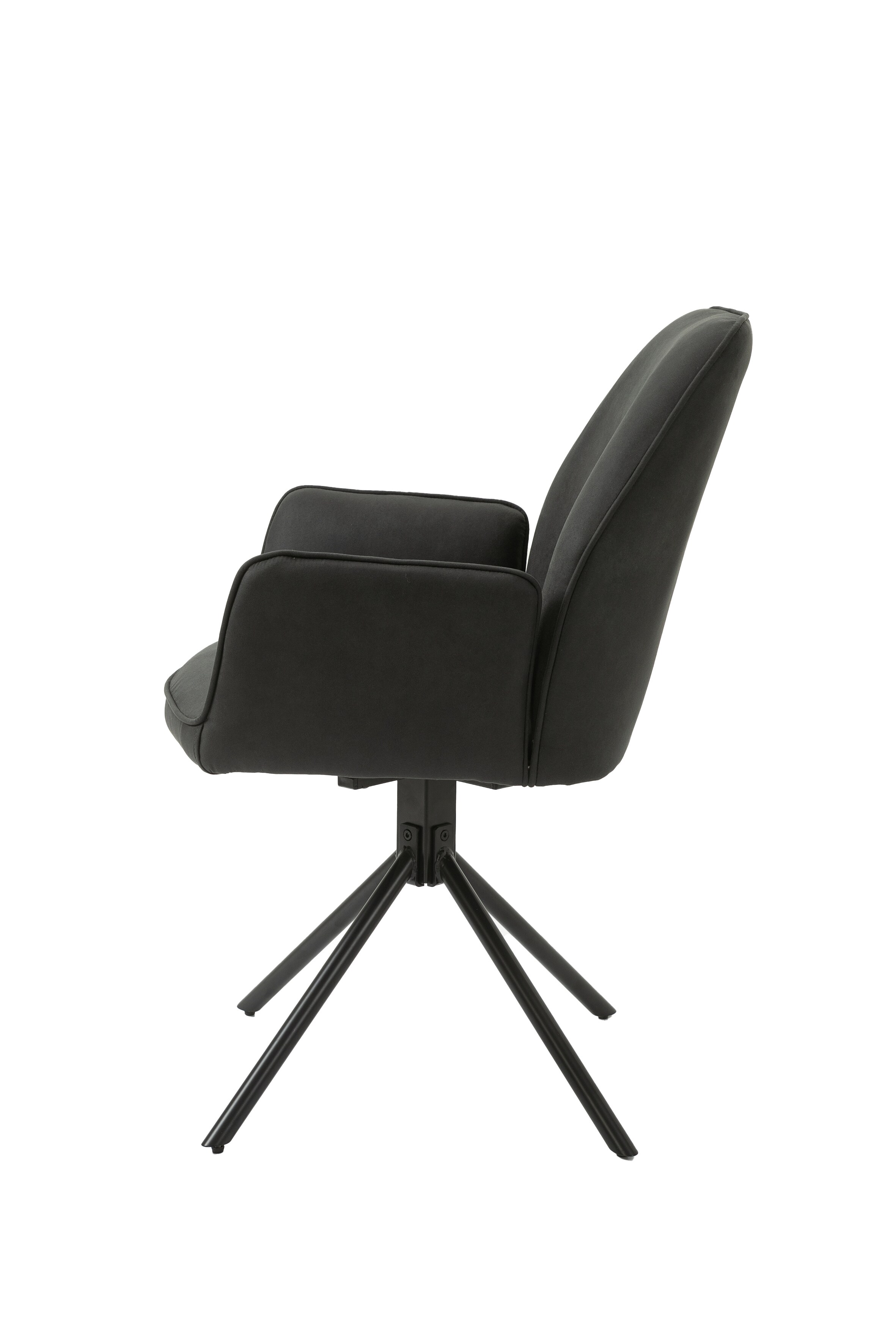 byLIVING Esszimmerstuhl BLAIR, 2-er Set, Bezug anthrazit, Gestell Metall schwarz