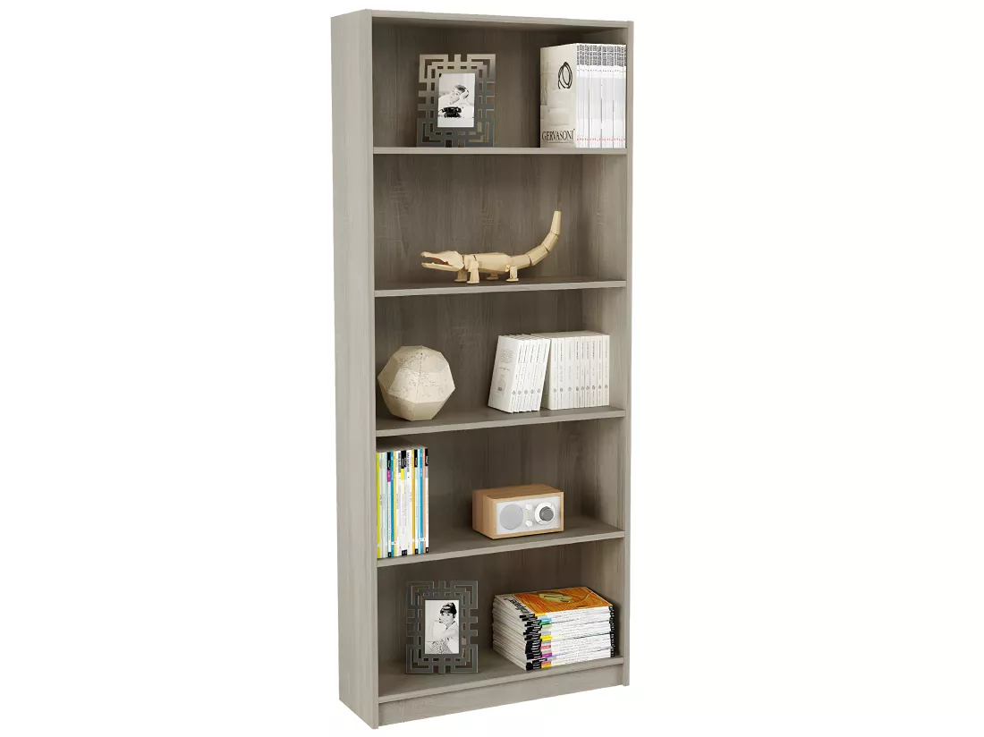 Bibliothèque / Etagère coloris chêne - Hauteur 180 x Longueur 75 x Profondeur 25 cm