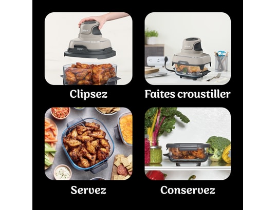 NINJA - Friteuse à air chaud sans huile Crispi Airfryer en verre FN101EUST